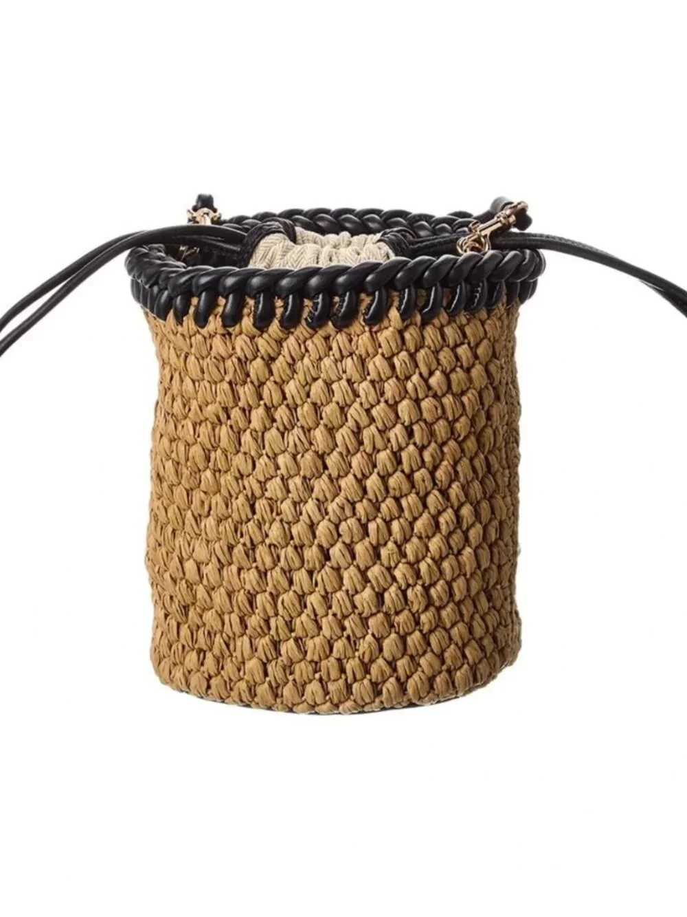 Tory Burch Emerson Woven Mini Bucket Bag NWT